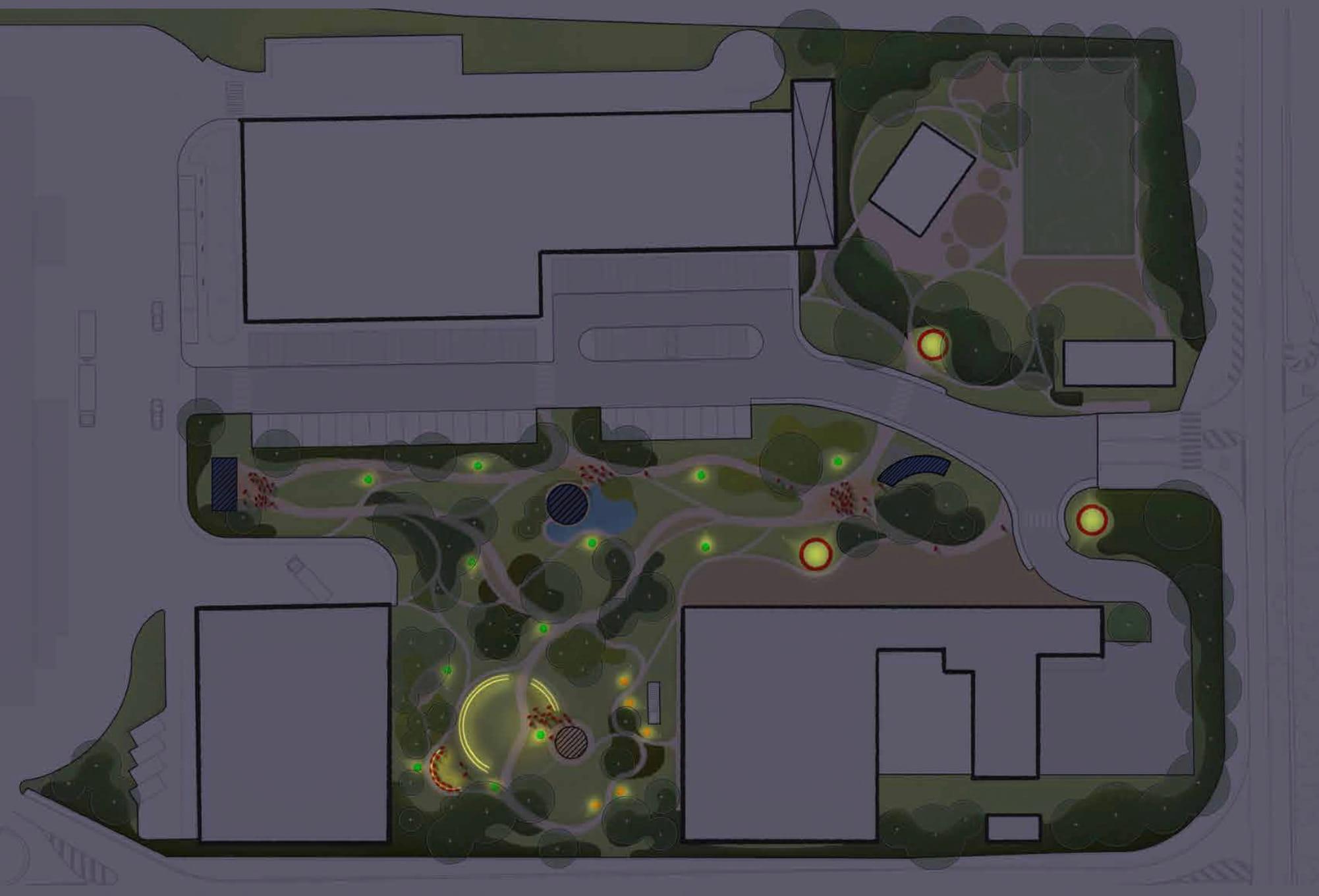 Il Giardino delle Macchine di notte